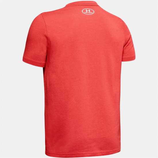 Under Armour Cotton Short Sleeve T-Shirt Junior Boys Venom Red Детски тениски и фланелки