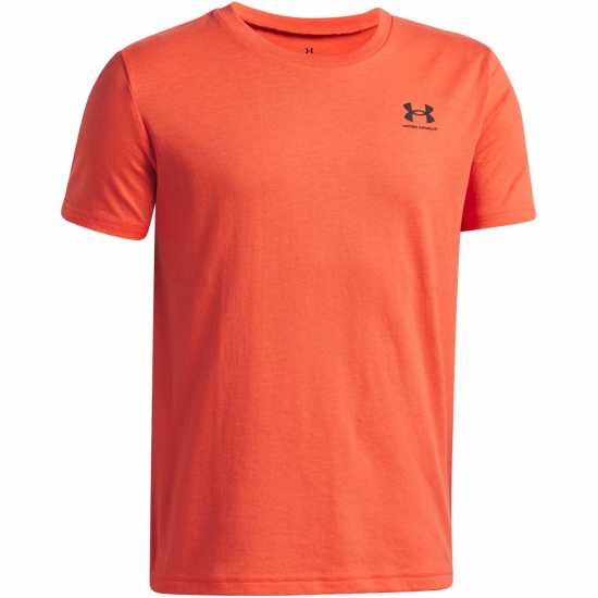 Under Armour Left Chest Logo Short Sleeve Juniors Red 