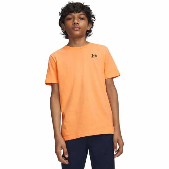 Under Armour Ua Sportstyle Boys Short Sleeve Orange/Black 