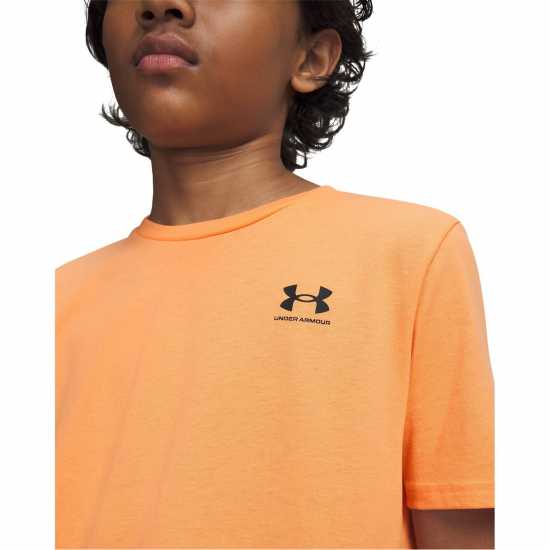 Under Armour Ua Sportstyle Boys Short Sleeve Orange/Black 