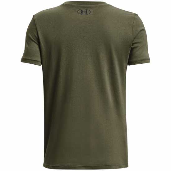 Under Armour Left Chest Logo Short Sleeve Juniors Marine OD Green Детски тениски и фланелки