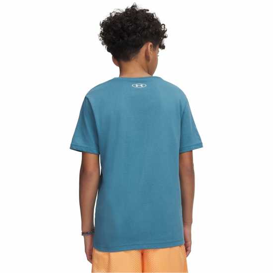 Under Armour Ua Sportstyle Boys Short Sleeve Boun Blue/White 