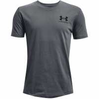 Under Armour Left Chest Logo Short Sleeve Juniors Черно сиво Детски тениски и фланелки