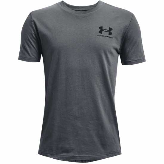 Under Armour Cotton Short Sleeve T-Shirt Junior Boys Pitch Grey Детски тениски и фланелки