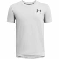 Under Armour Cotton Short Sleeve T-Shirt Junior Boys Grey/Black Детски тениски и фланелки