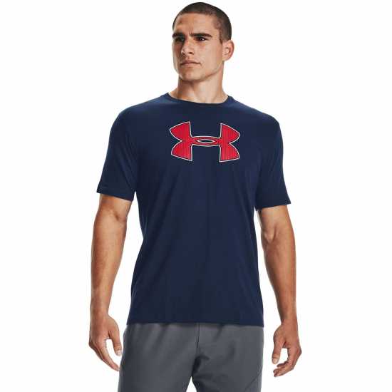 Under Armour Мъжка Тениска Big Logo T Shirt Mens Navy Мъжко облекло за едри хора