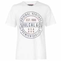 Soulcal Мъжка Тениска Large Logo T Shirt Mens White Мъжки ризи