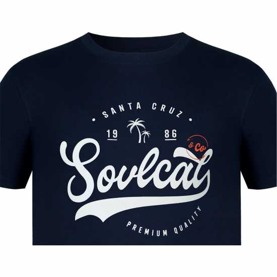 Soulcal Мъжка Тениска Large Logo T Shirt Mens Navy Мъжки ризи