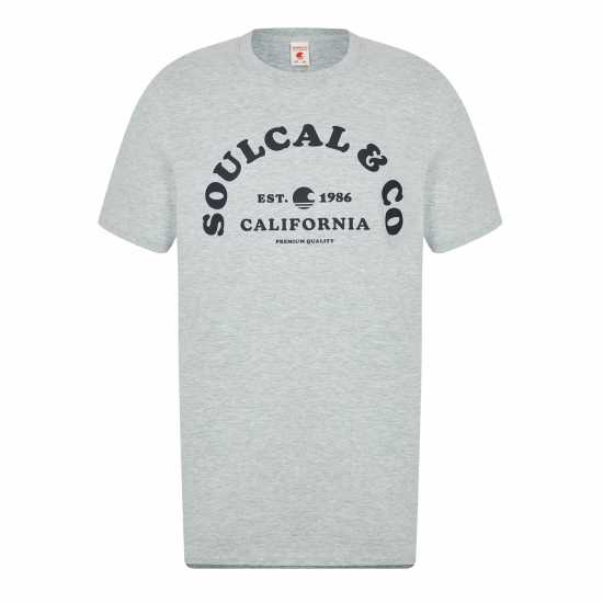 Soulcal Мъжка Тениска Large Logo T Shirt Mens Grey Marl Мъжки ризи