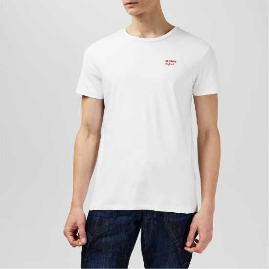 Lee Cooper T-Shirt Бяло Мъжки тениски и фланелки