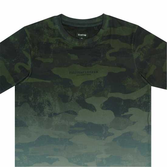 Firetrap Тениска Момчета Sub T Shirt Junior Boys Зелена Камуфлаж Детски тениски и фланелки