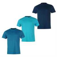 Donnay 3 Тениски Мъже 3 Pack T Shirts Mens Teal/Turq/DkBlu Мъжко облекло за едри хора