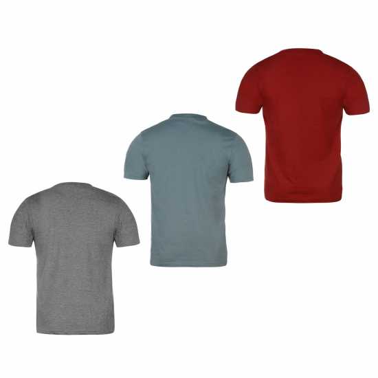 Donnay 3 Тениски Мъже 3 Pack T Shirts Mens Burg/StBlu/Char Мъжко облекло за едри хора