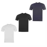 Donnay 3 Тениски Мъже 3 Pack T Shirts Mens White/Blck/Navy Мъжко облекло за едри хора