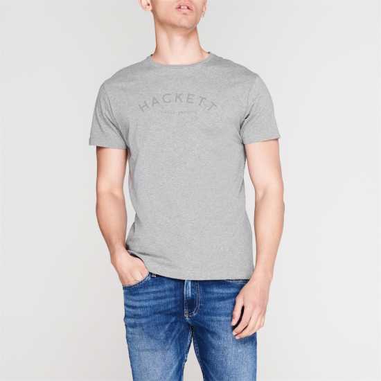 Hackett Classic Logo T-Shirt Grey Marl933 Мъжки ризи