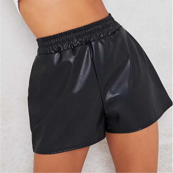 I Saw It First Faux Leather Boxer Shorts  Дамски къси панталони