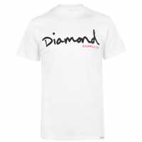 Diamond Supply Co. Original Script T-Shirt White Мъжки ризи