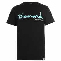Diamond Supply Co. Original Script T-Shirt Black Мъжки ризи