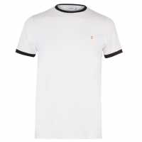 Тениска Farah Groves Ringer T Shirt White 104 Мъжки ризи