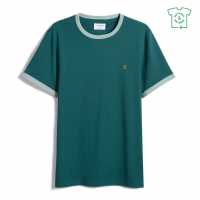 Тениска Farah Groves Ringer T Shirt Green Haze 366 Мъжки ризи