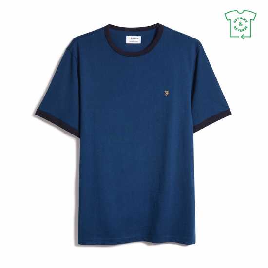 Тениска Farah Groves Ringer T Shirt Sailor Blue Мъжки ризи