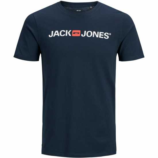 Jack And Jones Мъжка Риза Corp Logo T-Shirt Mens Navy Blazer Мъжко облекло за едри хора