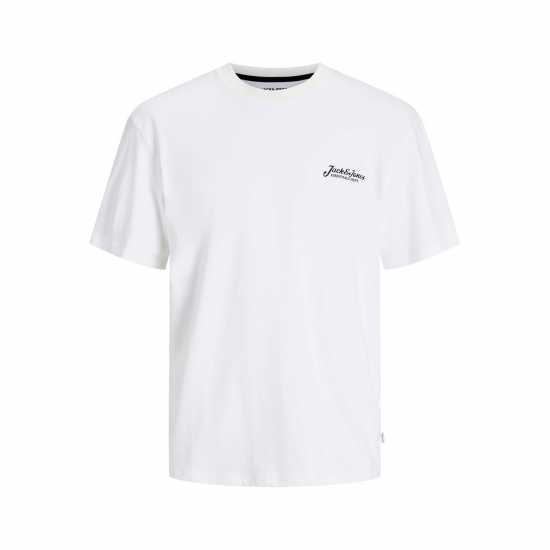 Мъжка Риза Jack And Jones Short Sleeve Logo T-Shirt Mens Бяло Мъжки тениски и фланелки