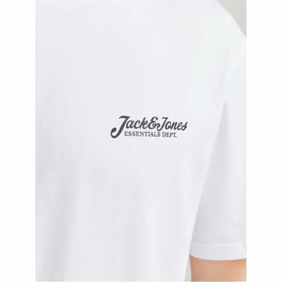 Мъжка Риза Jack And Jones Short Sleeve Logo T-Shirt Mens Бяло Мъжки тениски и фланелки