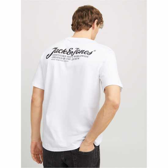 Мъжка Риза Jack And Jones Short Sleeve Logo T-Shirt Mens Бяло Мъжки тениски и фланелки