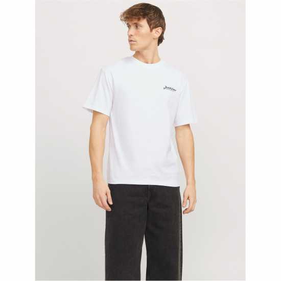 Мъжка Риза Jack And Jones Short Sleeve Logo T-Shirt Mens Бяло Мъжки тениски и фланелки