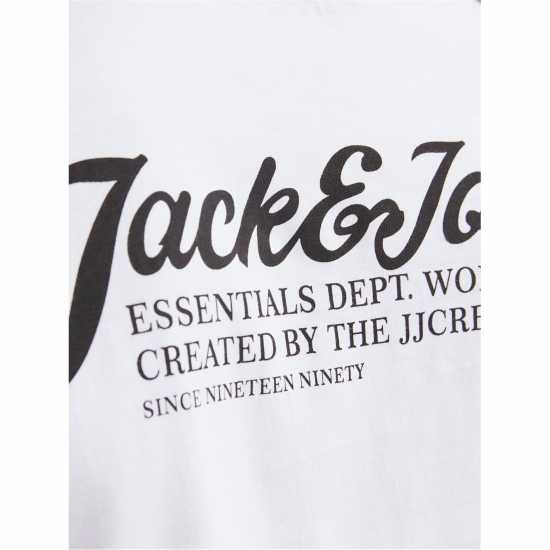 Мъжка Риза Jack And Jones Short Sleeve Logo T-Shirt Mens Бяло Мъжки тениски и фланелки
