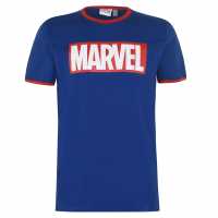 Character Мъжка Риза Short Sleeve T-Shirt Mens Marvel Logo Мъжко облекло за едри хора