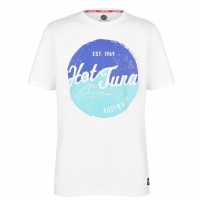 Hot Tuna Мъжка Тениска Обло Деколте Crew T Shirt Mens White Graphic Мъжко облекло за едри хора