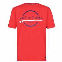 Hot Tuna Мъжка Тениска Обло Деколте Crew T Shirt Mens Red Logo Мъжко облекло за едри хора