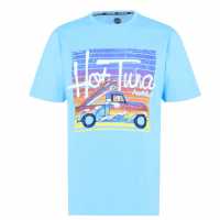 Hot Tuna Мъжка Тениска Обло Деколте Crew T Shirt Mens Blue Surf Truck Мъжко облекло за едри хора