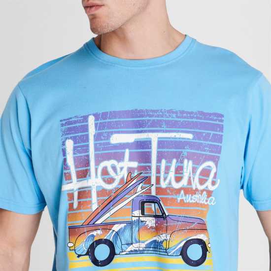 Мъжки тениски и фланелки Hot Tuna Мъжка Тениска Обло Деколте Crew T Shirt Mens Аква Ван Hot Tuna Мъжка Тениска Обло Деколте Crew T Shirt Mens Аква Ван Мъжки тениски и фланелки