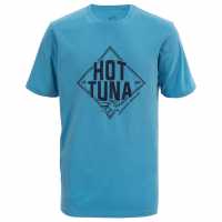 Hot Tuna Мъжка Тениска Обло Деколте Crew T Shirt Mens Blue Logo Мъжко облекло за едри хора
