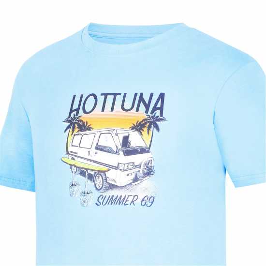 Hot Tuna Мъжка Тениска Обло Деколте Crew T Shirt Mens Blue Van Мъжко облекло за едри хора