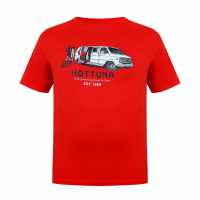Hot Tuna Мъжка Тениска Обло Деколте Crew T Shirt Mens Red Van Мъжко облекло за едри хора