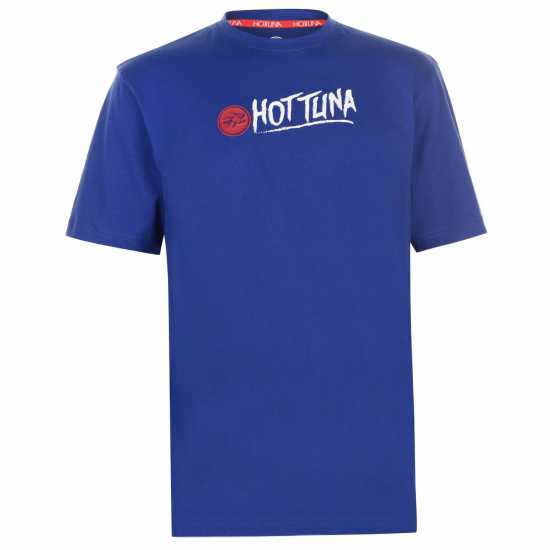 Hot Tuna Мъжка Тениска Обло Деколте Crew T Shirt Mens Ryl Blue Logo Мъжко облекло за едри хора