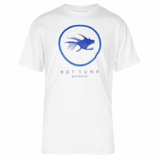 Hot Tuna Мъжка Тениска Обло Деколте Crew T Shirt Mens Бял Кръстосан Лого Мъжки тениски и фланелки