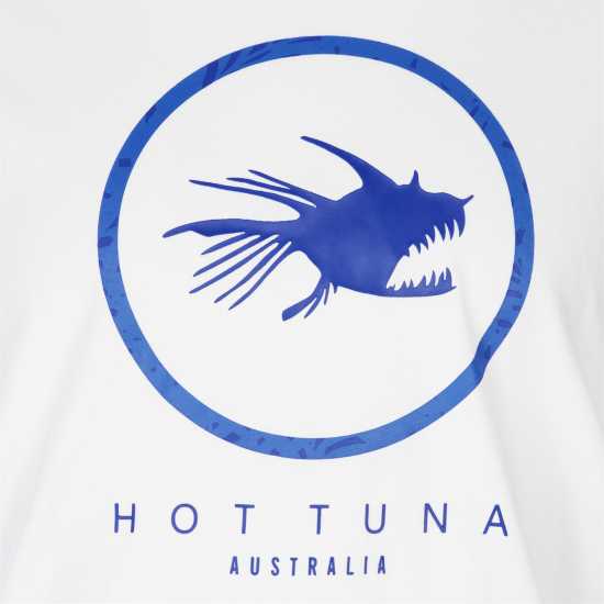 Hot Tuna Мъжка Тениска Обло Деколте Crew T Shirt Mens White Crcl Logo Мъжко облекло за едри хора