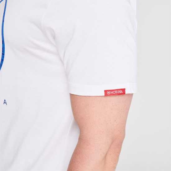 Hot Tuna Мъжка Тениска Обло Деколте Crew T Shirt Mens Бял Кръстосан Лого Мъжки тениски и фланелки