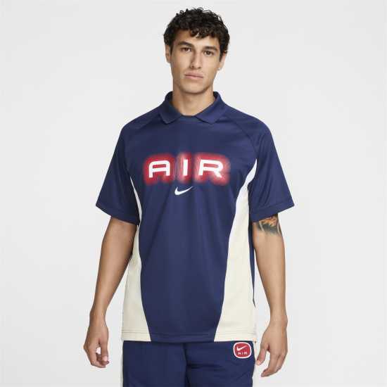 Nike Air Football Top Mens Бяло/Сиво/Тъмносиньо Мъжки тениски и фланелки