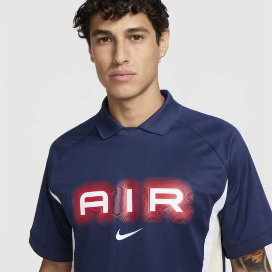 Nike Air Football Top Mens Бяло/Сиво/Тъмносиньо Мъжки тениски и фланелки