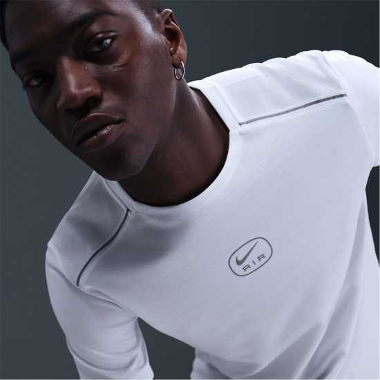 Nike Мъжка Риза Air Run T-Shirt Mens Бяло Мъжки тениски и фланелки