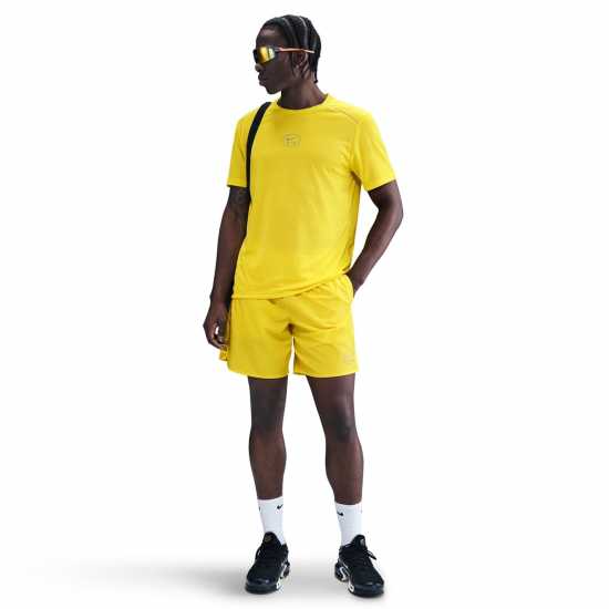 Nike Мъжка Риза Air Run T-Shirt Mens Жълто Мъжки тениски и фланелки