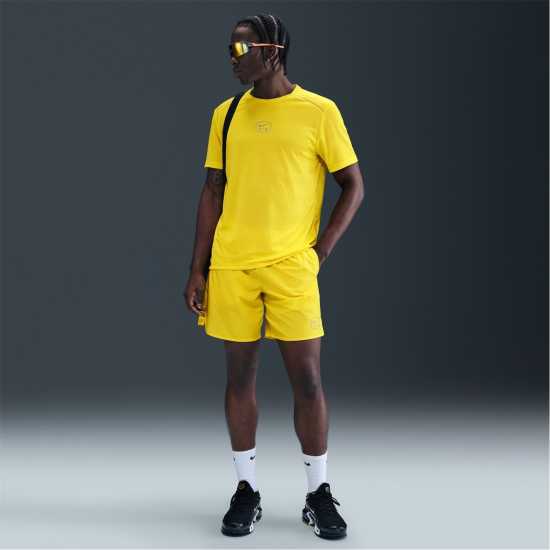 Nike Мъжка Риза Air Run T-Shirt Mens Жълто Мъжки тениски и фланелки
