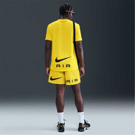 Nike Мъжка Риза Air Run T-Shirt Mens Жълто Мъжки тениски и фланелки