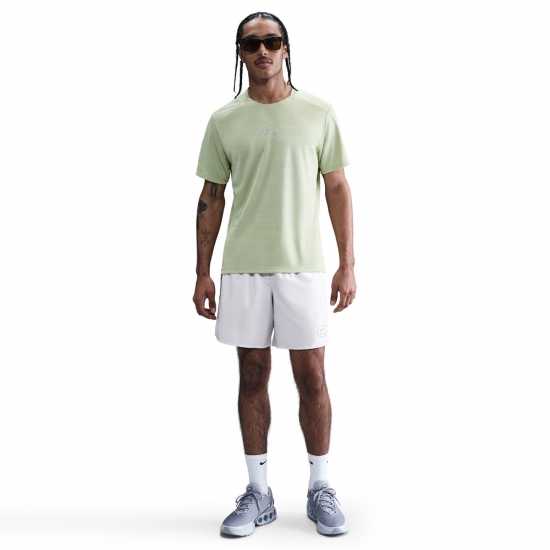 Nike Мъжка Риза Air Run T-Shirt Mens Олива зелена Мъжки тениски и фланелки